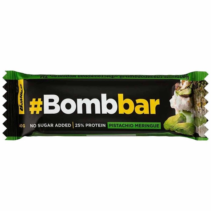 Батончик глазированный Bombbar Фисташковая меренга в шоколаде 40гр м/у