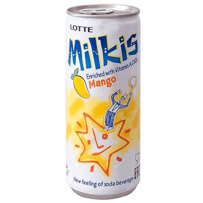 Напиток Lotte Милкис манго газ 250мл ж/б