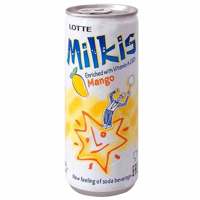 Напиток Lotte Милкис манго газ 250мл ж/б