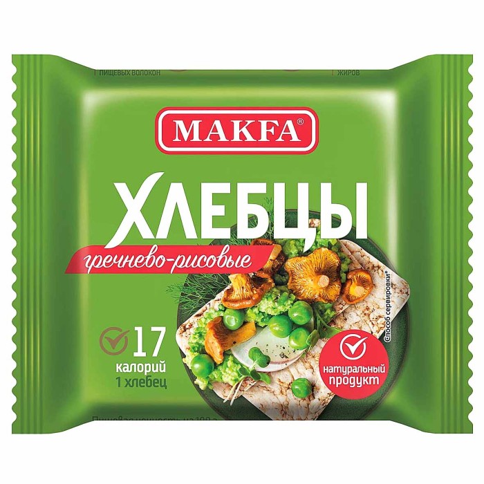 Хлебцы Makfa воздушные гречнево-рисовые 60гр м/у