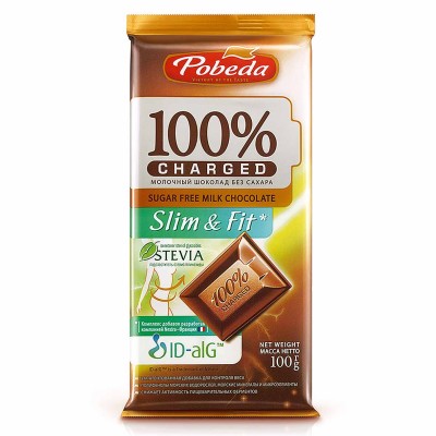 Шоколад Победа Charged Slim Fit молочный 100% 100гр м/у