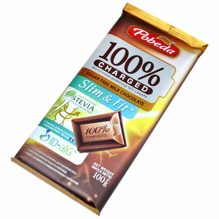 Шоколад Победа Charged Slim Fit молочный 100% 100гр м/у