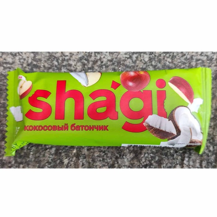 Батончик кокосовый Shagi со вкусом яблока глазир 40гр м/у