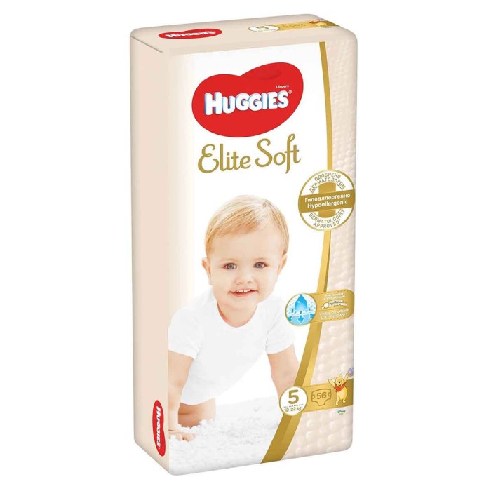 Подгузники Huggies Elite Soft 5 Mega (12-22кг) 56шт м/у