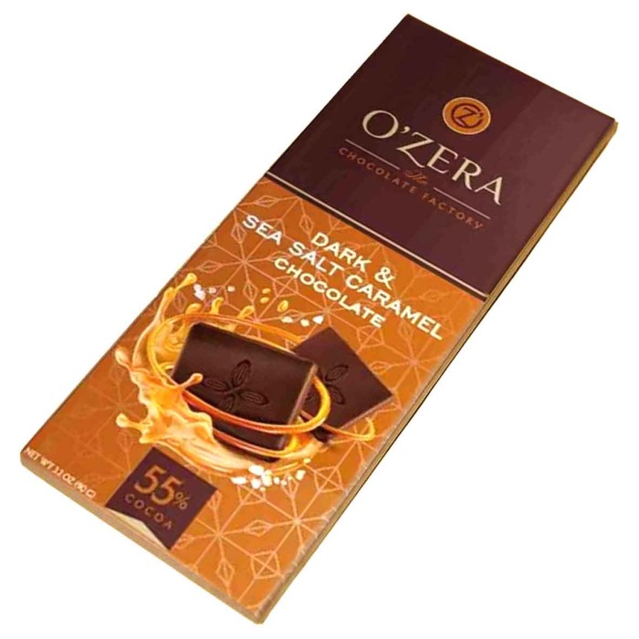 Шоколад OZera Dark&Sea salt caramel горький 90гр м/у