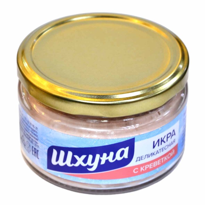 Икра Шхуна мойвы деликатесная с креветкой в соусе 165гр ст/б