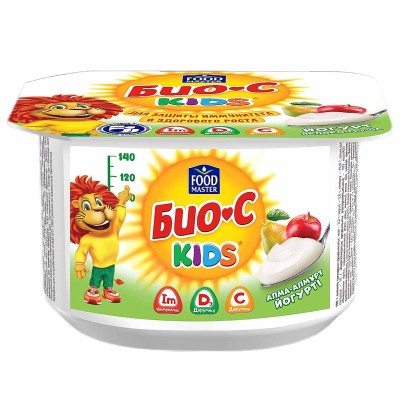 Йогурт Foodmaster Био-C kids яблоко-груша 2,5% 110гр пэт