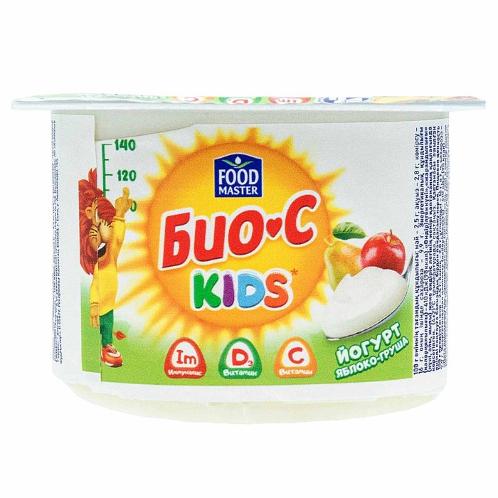 Йогурт Foodmaster Био-C kids яблоко-груша 2,5% 110гр пэт