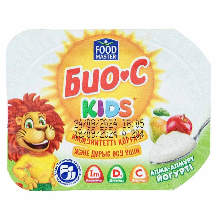 Йогурт Foodmaster Био-C kids яблоко-груша 2,5% 110гр пэт