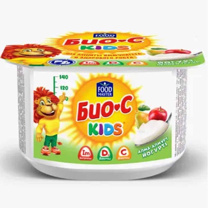 Йогурт Foodmaster Био-C kids яблоко-груша 2,5% 110гр пэт