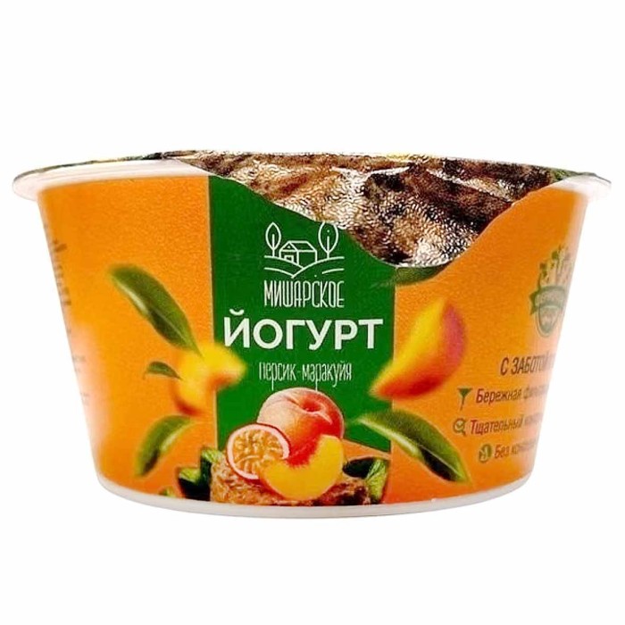 Йогурт Мишарское персик/маракуйя 2,5%  125гр стакан