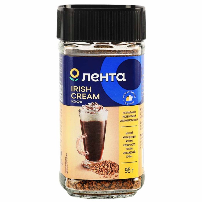 Кофе Лента с аромат Ирландского крема сублим раст 95гр ст/б