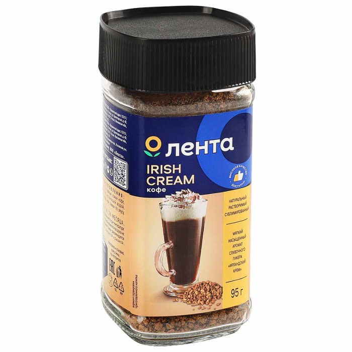 Кофе Лента с аромат Ирландского крема сублим раст 95гр ст/б