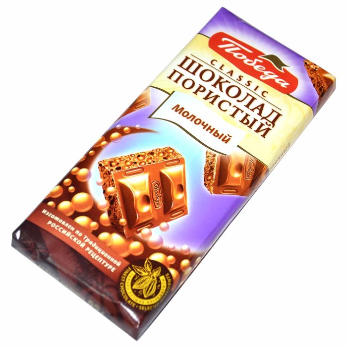 Шоколад Победа Пористый молочный 65гр м/у