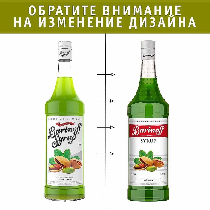 Сироп Barinoff со вкусом фисташки 1л ст/б