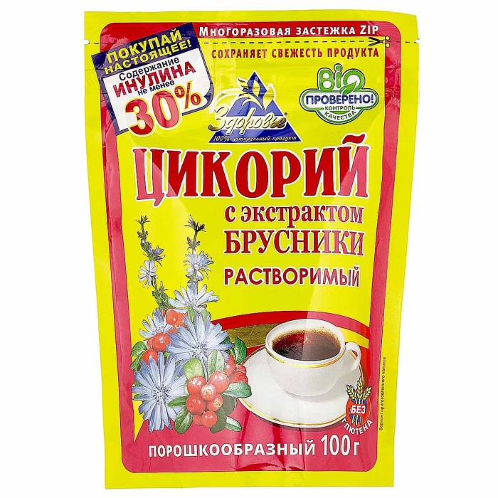 Цикорий Здоровье с брусникой 100гр д/п