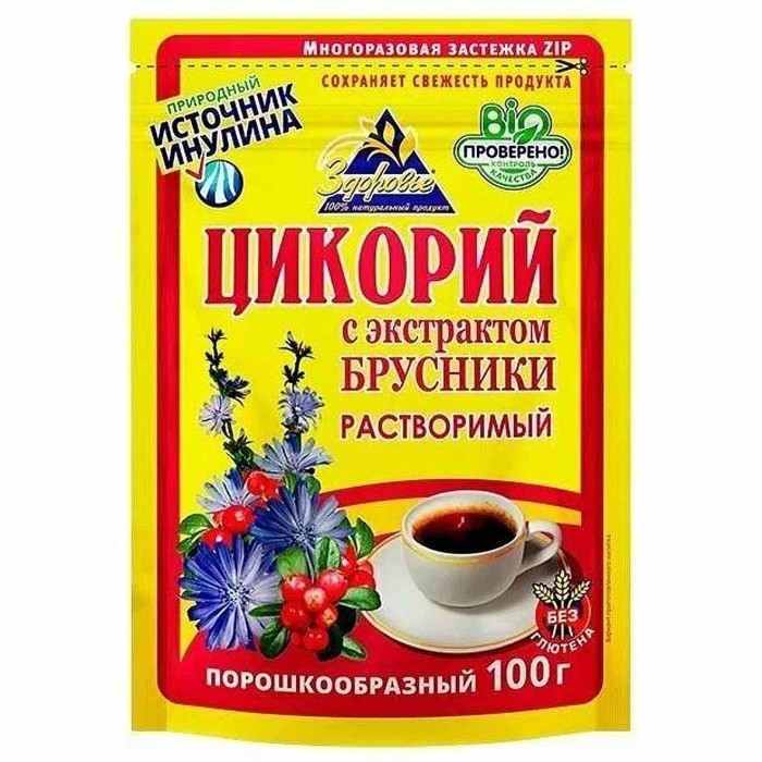 Цикорий Здоровье с брусникой 100гр д/п