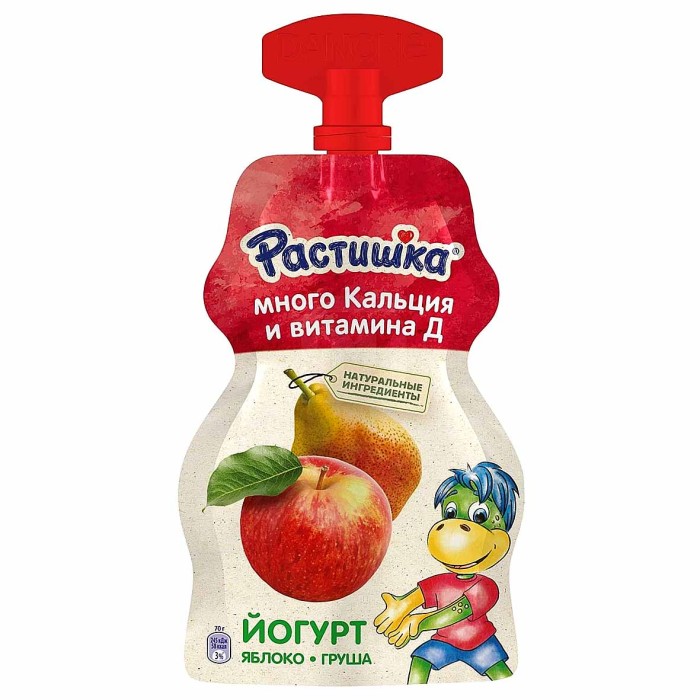 Йогурт Растишка Яблоко-Груша 2.6% 70гр д/п