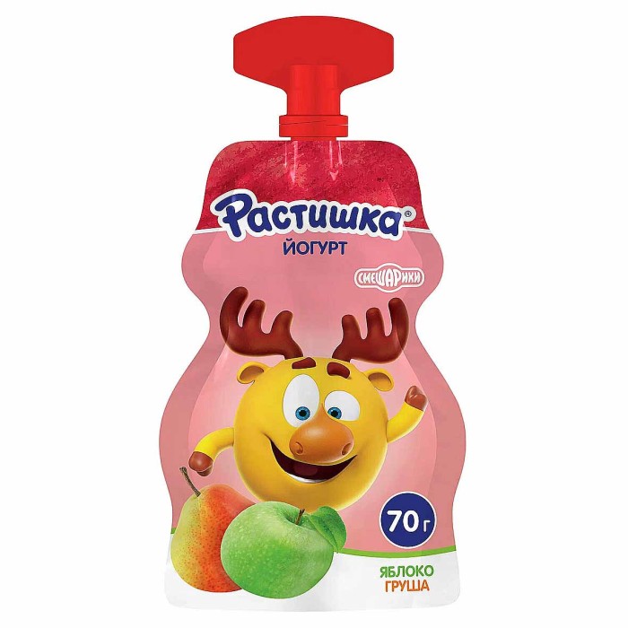 Йогурт Растишка Яблоко-Груша 2.6% 70гр д/п