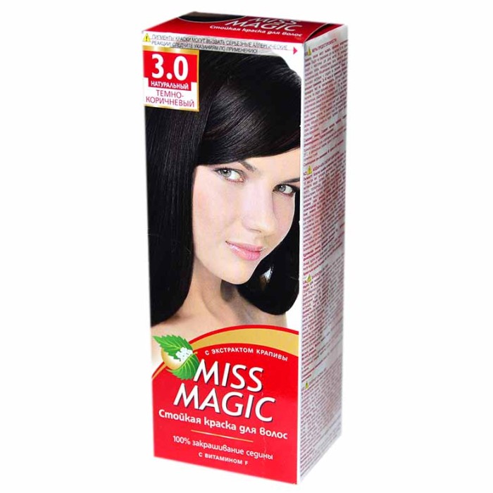 Краска для волос Miss Magic 3.0 Натуральный темно-коричневый 90гр к/у