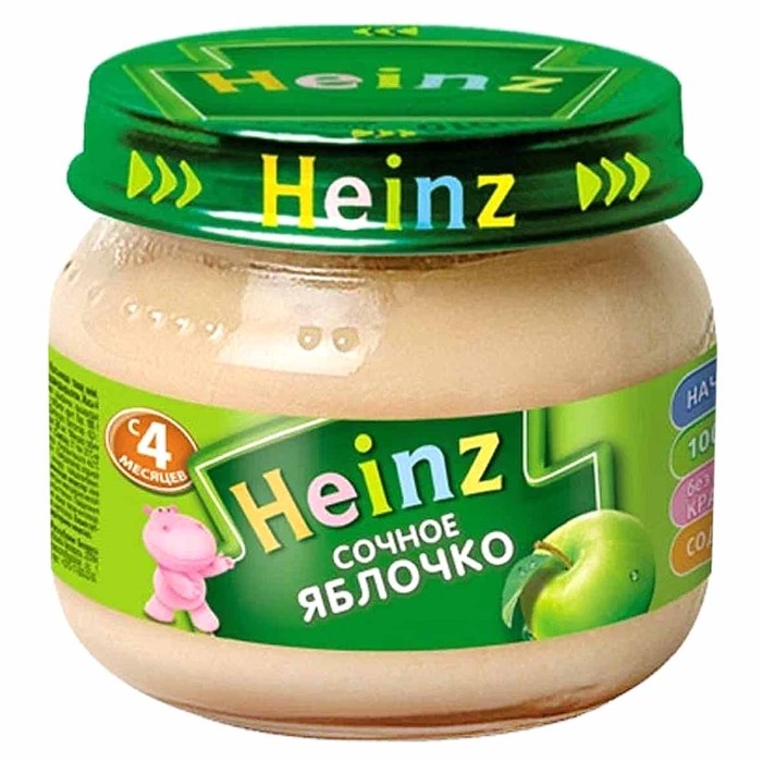 Пюре Heinz сочное яблочко с 4мес 80гр ст/б