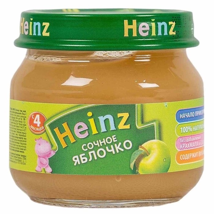 Пюре Heinz сочное яблочко с 4мес 80гр ст/б