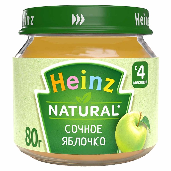 Пюре Heinz сочное яблочко с 4мес 80гр ст/б