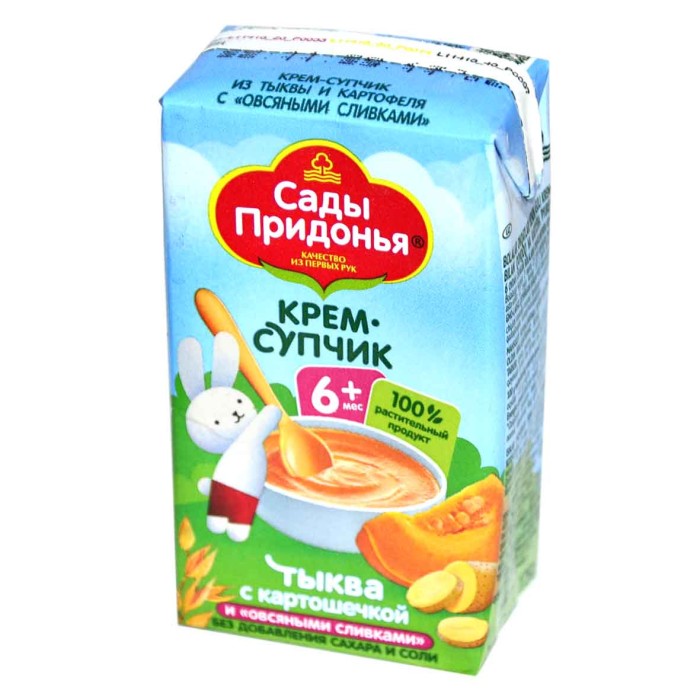 Пюре Сады Придонья тыква,картофель с овсяными сливками с 6мес 125мл т/п