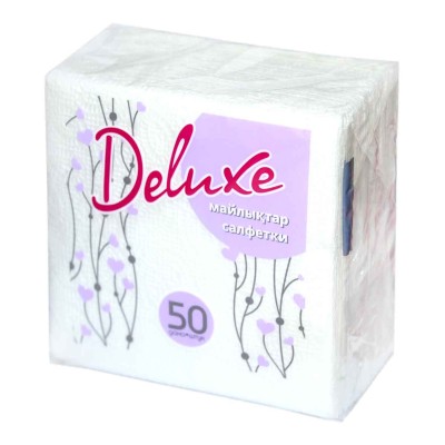 Салфетки бумажные Deluxe розовые 50шт м/у