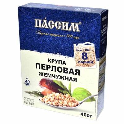 Крупа перловая Пассим жемчужная 4*100гр к/у