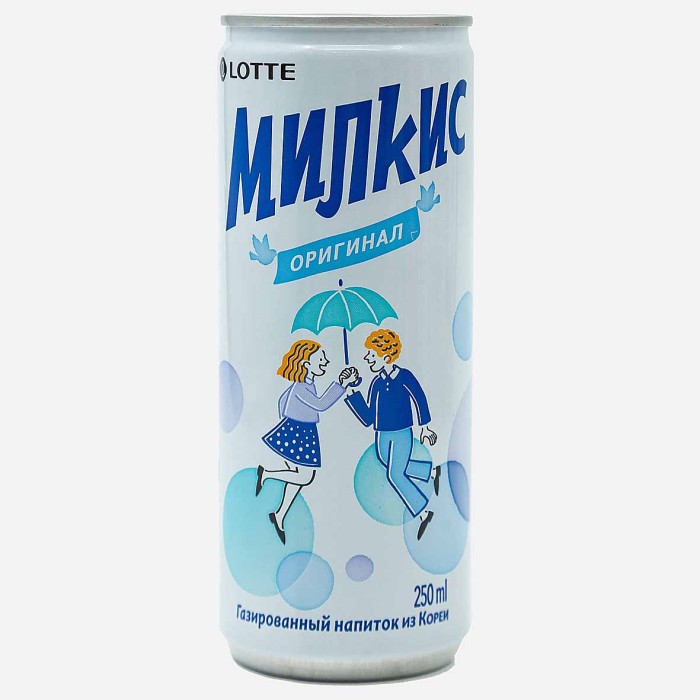 Напиток Lotte Милкис оригинал газ 250мл ж/б