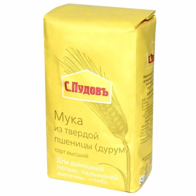 Мука С.Пудовъ из твердой пшеницы в/с 500гр м/у