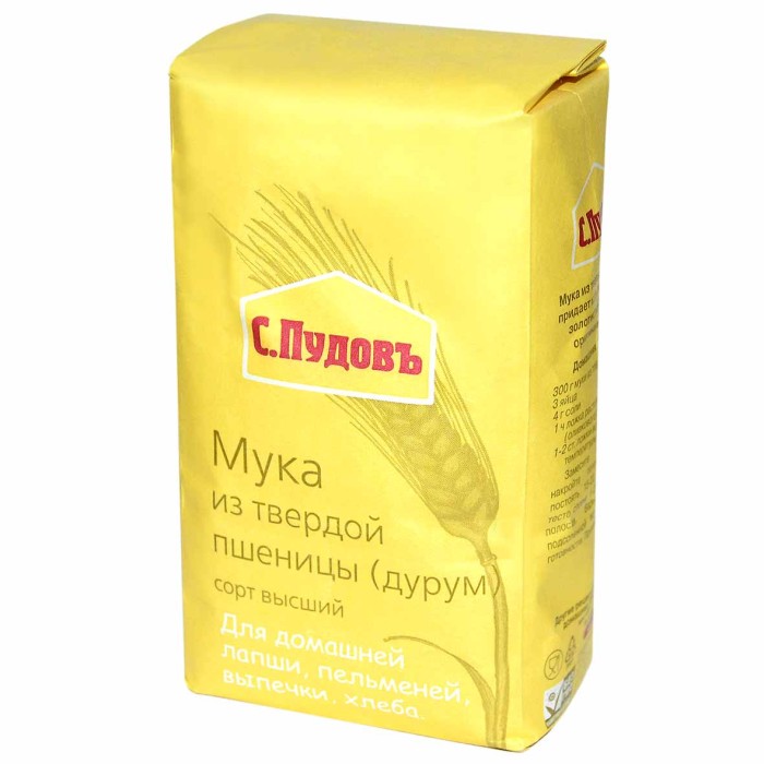Мука С.Пудовъ из твердой пшеницы в/с 500гр м/у
