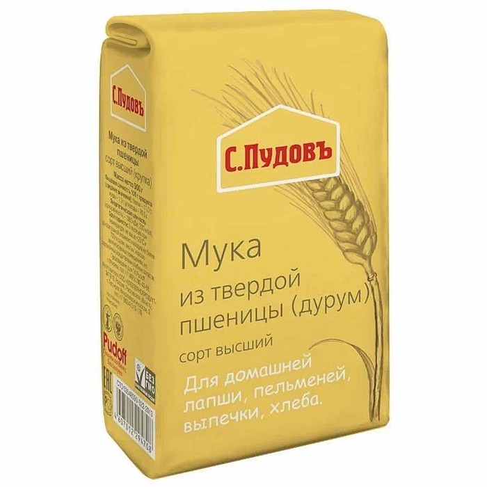 Мука С.Пудовъ из твердой пшеницы в/с 500гр м/у