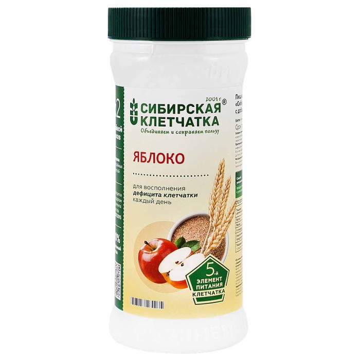 Клетчатка Сибирская Клетчатка Яблоко 280гр пэт