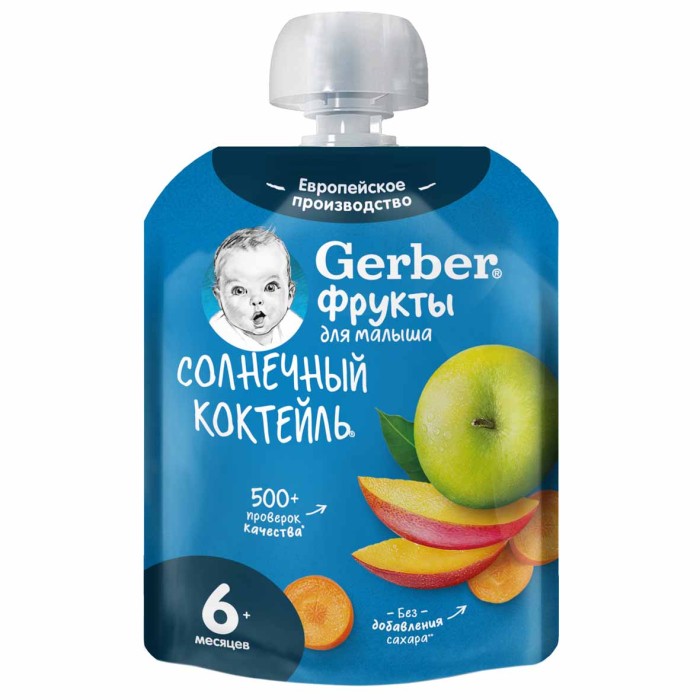 Пюре Gerber солнечный коктейль с 6мес 90гр пауч