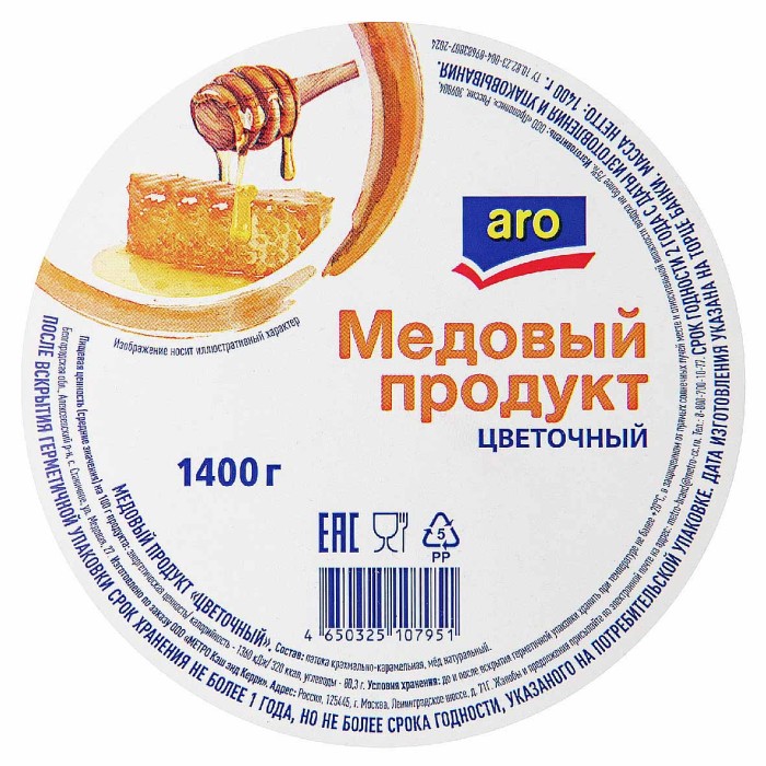 Продукт медовый Aro цветочный 1400гр пэт