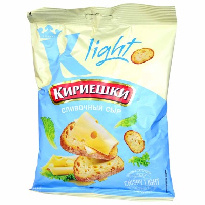 Сухарики Кириешки Light пшеные вкус сливочный сыр 80гр м/у