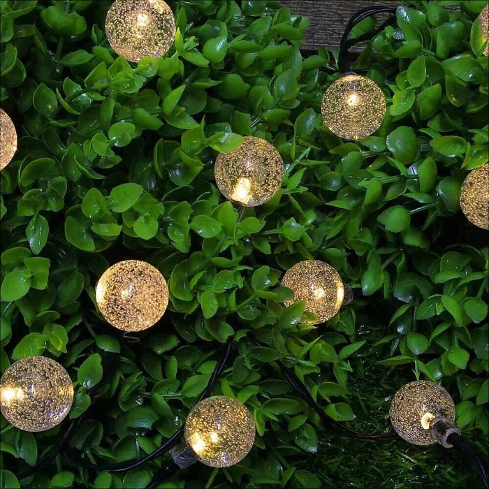 Украшение новогоднее Гирлянда Inbloom шампань на солн батарее 10LED 4м арт185-063