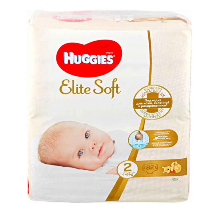 Подгузники Huggies Elite Soft OD 2 Mega 82шт м/у