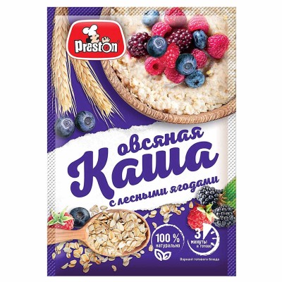 Каша Preston овсяная с лесными ягодами 37гр м/у