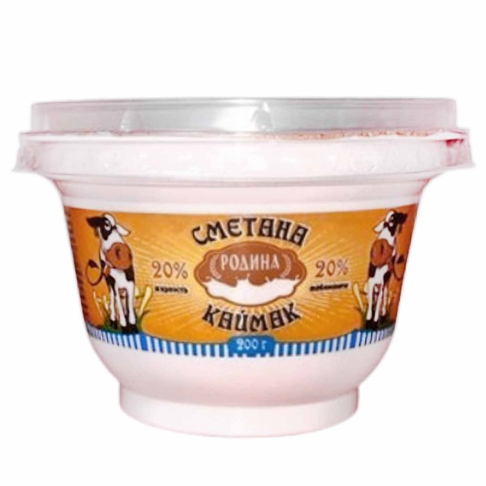 Сметана Родина 20% 200гр пэт