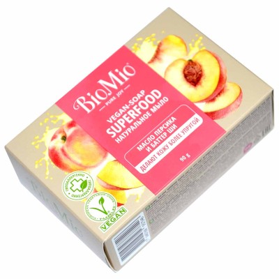 Мыло BioMio Персик и ши 90гр к/у