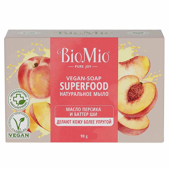 Мыло BioMio Персик и ши 90гр к/у
