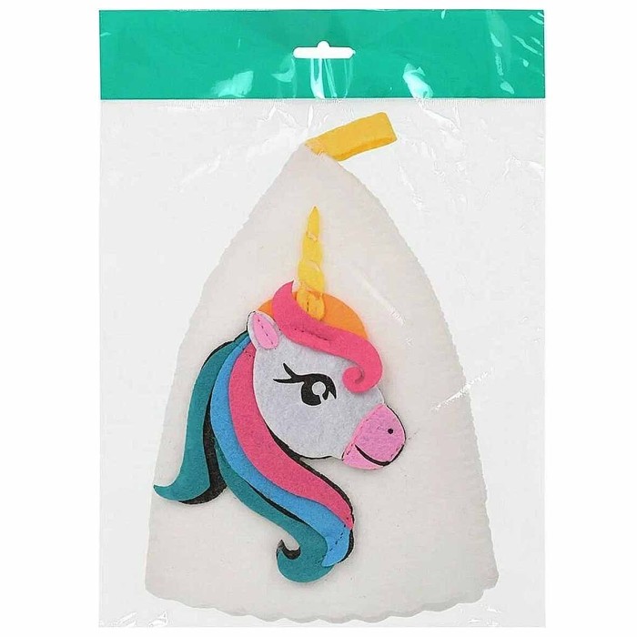 Шапка для бани и сауны детская Hot Pot Единорог Элли войлок