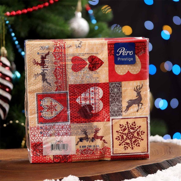 Салфетки Pero Prestige Счастье 33х33 3сл 20л