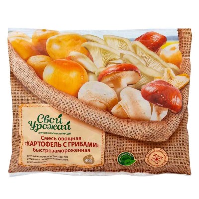 Смесь овощная Свой Урожай картофель с грибами 400гр м/у