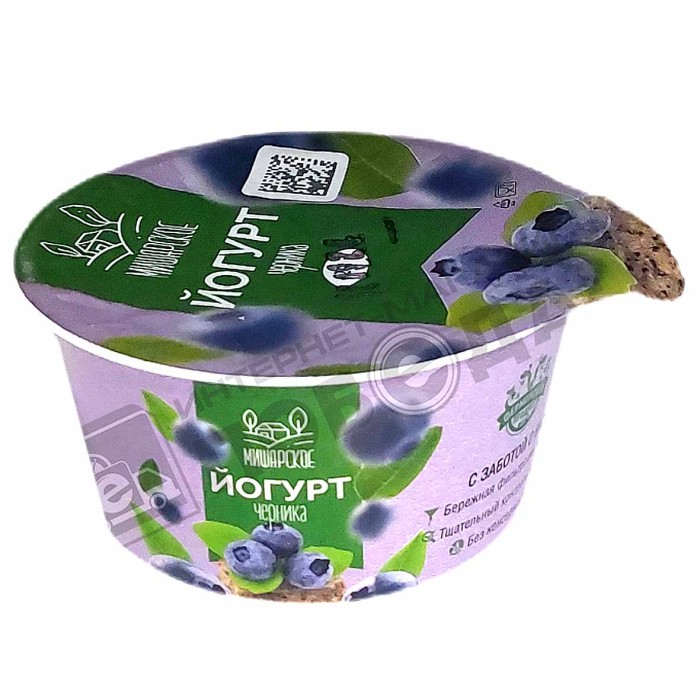 Йогурт Мишарское черника 2,5%  125гр стакан