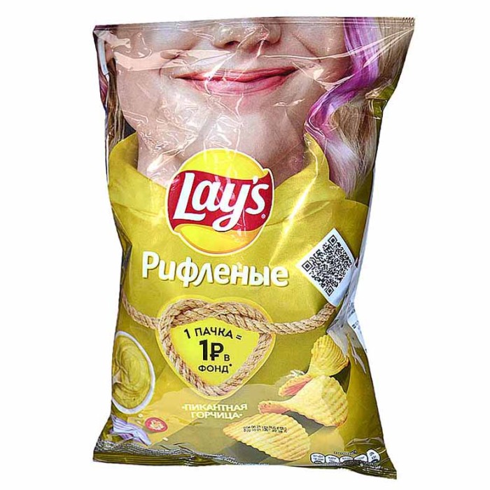 Чипсы Lay’s рифленые вкус горчица 140гр м/у