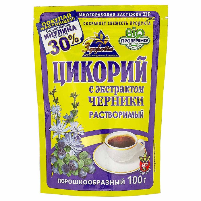 Цикорий Здоровье с черникой 100гр д/п